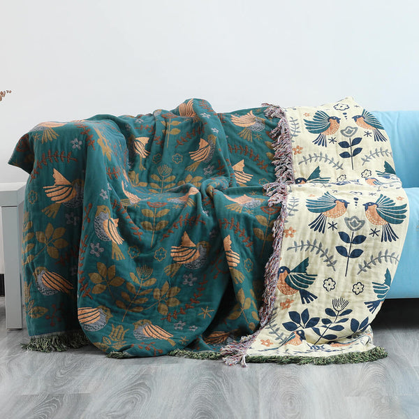 4 Layers Boho Throw Blanket Bed Sofa Cover