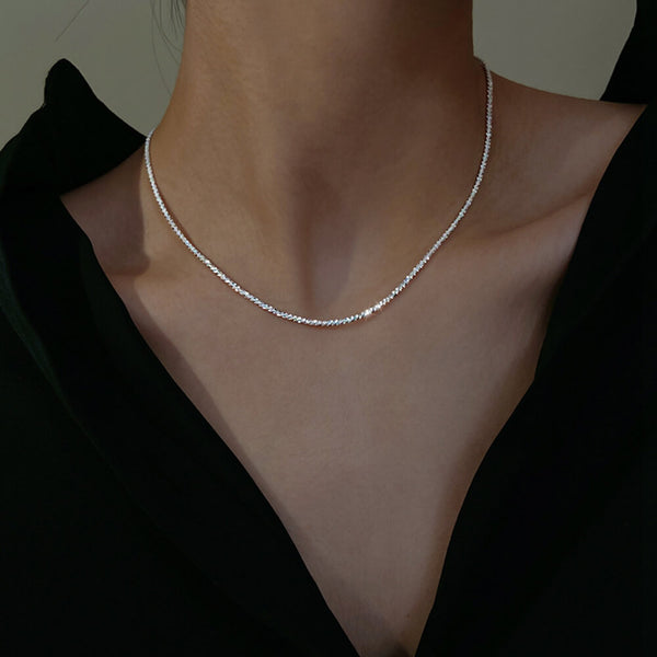 Pure Silver Sparkling Bracelet & Necklace