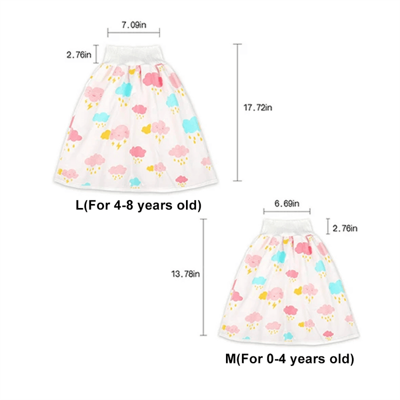 Children's Waterproof Diaper Skirt Shorts 2 in 1 (perfect for potty training)